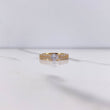 Anillo Solitario Puente 3.05gr / T6 1/4 / Circones Blancos Oro Amarillo &