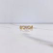 Anillo Solitario Corazon 1.9gr / T7 1/2 / Trenzado Circones Blancos Oro Amarillo &