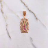 Dije Virgen Guadalupe 7.35gr / 4.6cm / Circones Blancos Verdes Fucsias Oro Rosa &