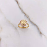 Anillo Flor 15s 1.6gr / T6 / Circones Rosados Oro Amarillo $