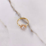 Anillo Flor De Loto 1.55gr / T5 / Circones Rosados Blanco Oro Amarillo $