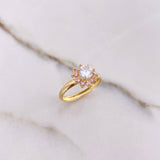 Anillo Flor De Loto 1.55gr / T5 / Circones Rosados Blanco Oro Amarillo $