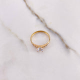 Anillo Solitario Circulos 1.3gr / T5 3/4 / Circones Rosados Blanco Oro Amarillo $