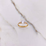 Anillo Solitario Circulos 1.3gr / T5 3/4 / Circones Rosados Blanco Oro Amarillo $