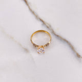 Anillo Solitario 1.3gr / T5 1/2 / Circon Blanco Oro Amarillo $