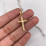 Dije Cruz Cristo 0.7gr / 2.9cm / Troquelado Oro Amarillo $