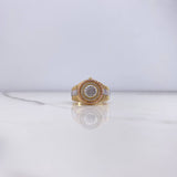 Anillo Correa Corona RX 9gr / T10 3/4 / Circones Blancos Tres Oros $