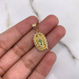 Dije Virgen Guadalupe 4gr / 2.5cm / Circones Verdes Blancos Oro Amarillo $