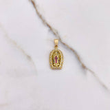 Dije Virgen Guadalupe 3.3gr / 2.5cm / Circones Azules Fucsias Blancos Oro Amarillo $