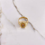 Anillo Virgen Guadalupe 7.6gr / T9 1/4 / Circones Negros Fucsias Blancos Oro Amarillo $