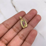 Dije Virgen Guadalupe 1.8gr / 2.1cm / Circones Fucsias Azules Blancos Oro Amarillo $