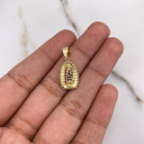 Dije Virgen Guadalupe 1.8gr / 2.1cm / Circones Negros Fucsias Blancos Oro Amarillo $