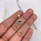 Dije Ojo Turco 0.9gr / 1.5cm / Circones Azul Blancos Oro Amarillo $