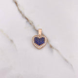 Dije Corazon 3.3gr / 2.2cm / Cirocones Azules Blancos Oro Rosa $