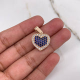 Dije Corazon 3.3gr / 2.2cm / Cirocones Azules Blancos Oro Rosa $