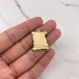 Dije Placa Pergamino 2.05gr / 3cm / 24mm- 17mm Liso Oro Amarillo $