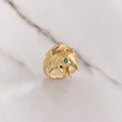 Anillo Elefante 7.35gr / T7 3/4 / Circones Verdes Blancos Naranjas Oro Amarillo $