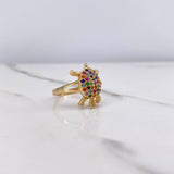 Anillo Tortuga 4gr / T7 1/2 / Circones Colores Oro Amarillo $