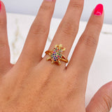 Anillo Tortuga 4gr / T7 1/2 / Circones Colores Oro Amarillo $