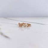 Anillo Love Mariposa 1.8gr / T5 1/2 / Circones Blancos Oro Rosa $