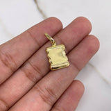 Dije Placa Pergamino 0.8gr / 2.3cm / 10mm-13mm Liso Oro Amarillo $