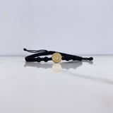 Pulsera Negra Herraje Letra D 0.55gr / 1cm / 5mm Tambor Neoprenos Negros Oro Amarillo $