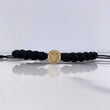 Pulsera Negra Herraje Letra Y 0.55gr / 1cm / 5mm Tambor Neoprenos Negros Oro Amarillo $