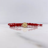 Pulsera Roja Herraje Letra N 0.55gr / 1.5cm / Troquelado Oro Amarillo $