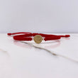 Pulsera Roja Herraje Letra Z 0.55gr / 1.5cm / Troquelado Oro Amarillo $