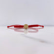 Pulsera Roja Herraje Letra I 0.55gr / 1cm / Tambor Oro Amarillo $