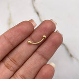 Piercing Ombligo 0.4gr / 1.4cm / Bolas Lisas Oro Amarillo (Joya) &