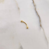 Piercing Ombligo 0.4gr / 1.4cm / Bolas Lisas Oro Amarillo (Joya) &