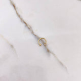 Piercing Medio Aro 0.35gr / 0.5cm / Circon Blanco Bola Lisa Oro Amarillo (Joya) $