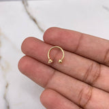 Piercing Medio Aro 0.35gr / 0.5cm / Circon Blanco Bola Lisa Oro Amarillo (Joya) $