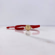 Pulsera Roja Herraje Letra P 0.55gr / 1.5cm / Troquelado Oro Amarillo $