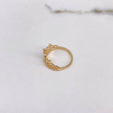 Anillo Corona Corazon 2.5gr / T7 / Circones Blancos Oro Amarillo $