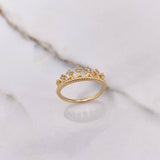 Anillo Corona Reina 3.05gr / T7 1/2 / Circones Blancos Oro Amarillo $