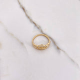 Anillo Corona 15s 3.95gr / T8 1/2 / Circones Blancos Oro Amarillo $