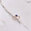 Anillo Solitario Halo 1.85gr / T7 1/2 / Circones Azul Blancos Oro Rosa $