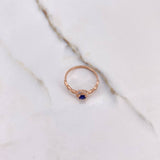 Anillo Solitario Halo 1.85gr / T7 1/2 / Circones Azul Blancos Oro Rosa $