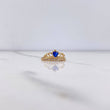 Anillo Tiara 1.85gr / T6 1/2 / Circones Azul Blancos Oro Amarillo $