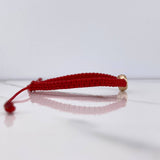 Pulsera Roja Virgen Milagrosa Tambor 0.4gr / 0.7cm / Troquelado Oro Rosa $