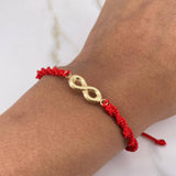 Pulsera Roja Infinito 0.75gr / 2.4cm / Oro Amarillo $