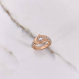 Anillo Correa Corona RX 4.15gr / T6 1/4 / Circones Blancos Dos Oros Blanco Rosa $