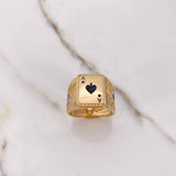 Anillo Naipe 7.25gr / T9 1/2 / Oro Amarillo $