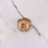 Anillo Caballo 13.4gr / T12 1/4 / Circones Blancos Dos Oros Blanco Rosa $