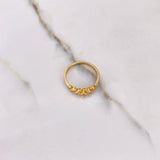 Anillo Gotas 2.2gr / T6 1/4 / Circones Blancos Oro Amarillo $