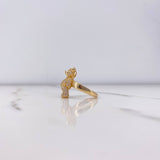 Anillo Oso Articulado Corbatin 5.7gr / T7 1/4 / Circones Negros Blancos Oro Amarillo $