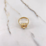 Anillo Rostro Jesus 6.9gr / T10 1/2 / Circones Blancos Dos Oros Amarillo Blanco $