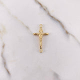 Herraje Cruz Cristo 1.05gr / 3.1cm / Puntas Planas Oro Amarillo $